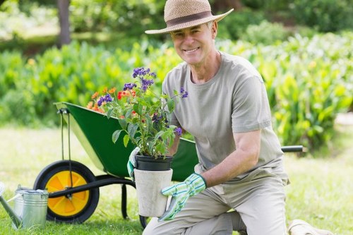 Eco-friendly landscape gardening practices in a Woolwich garden